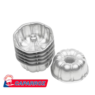 Mini Bundt Cake Pans – 9x4cm Aluminum Molds by Caparroz | Set of 6